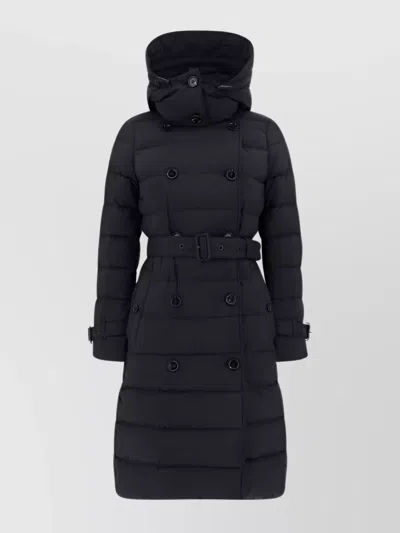Burberry Quilted Padded Coat Removable Hood In Blue