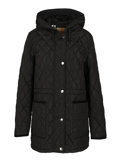 Burberry Quilted Parka Jackets Black