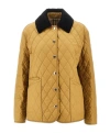 Burberry Quilted Jacket With Logo Embroidery In Yellow