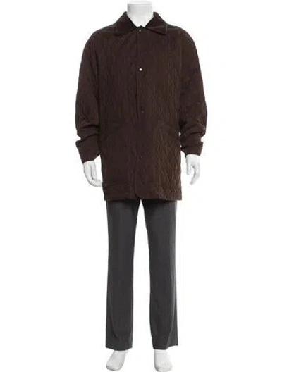 Pre-owned Burberry Quilted Pattern Parka In Brown