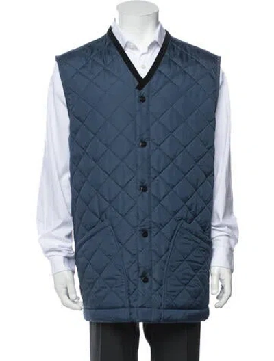 Pre-owned Burberry Quilted Pattern Vest In Blue