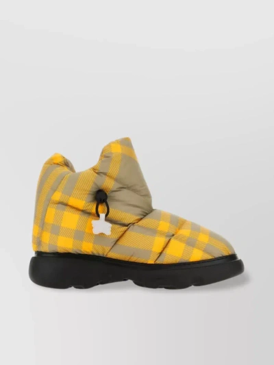 BURBERRY QUILTED PILLOW CHECK ANKLE BOOTS