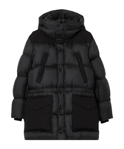 Burberry Quilted Puffer Coat In Charcoal Grey