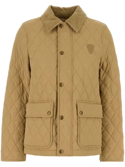 Burberry Quilted Puffer Jacket In Beige