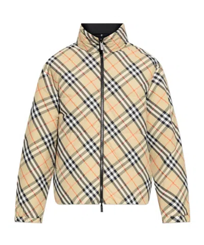 Burberry Reversible Check Puffer Jacket In Neutral