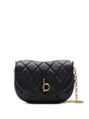 Burberry Rocking Medium Quilted Leather Shoulder Bag In Black