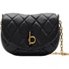 Burberry Quilted Rocking Horse Bag In Black/gold