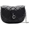 Burberry Black Leather Rocking Horse Shoulder Bag In Black/palladium