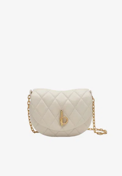 Burberry Quilted Rocking Horse Crossbody Bag In Beige