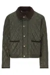 Burberry Cropped Quilted Jacket In Green