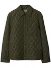 Burberry Quilted Jacket With Corduroy Collar In Green