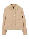 Burberry Lanford Short Quilted Nylon Jacket In Beige