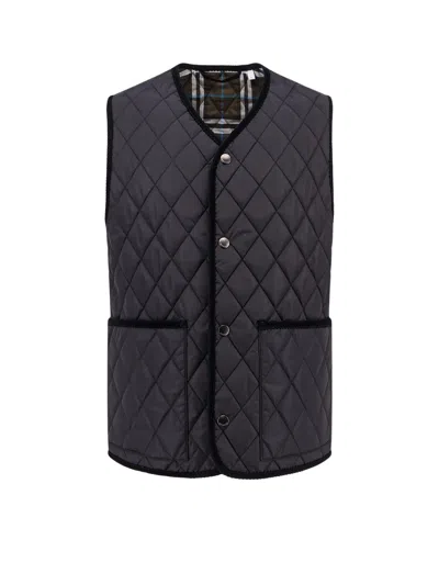 Burberry Quilted Sleeveless Jacket In Black