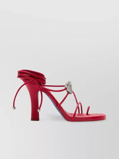 Burberry Quilted Strappy Sandals Metal Hardware