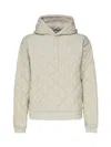 BURBERRY BURBERRY QUILTED SWEATSHIRT WITH HOOD AND DRAWSTRING