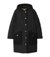 Burberry Diamond Quilted Black Padded Coat With Hood In Black