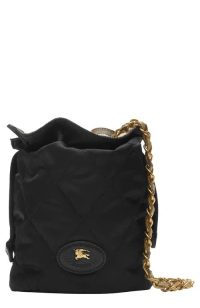 BURBERRY BURBERRY QUILTED TWILL CHAIN POUCH