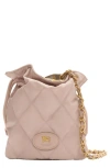 Burberry Quilted Twill Chain Pouch In Pink