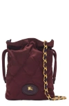 Burberry Quilted Twill Chain Pouch In Red