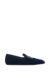 Burberry Velvet Quilted Estate Slippers In Blue
