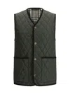Burberry Quilted Green Gilet With Distinctive Button Closure