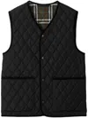 Burberry Quilted Vest In Black