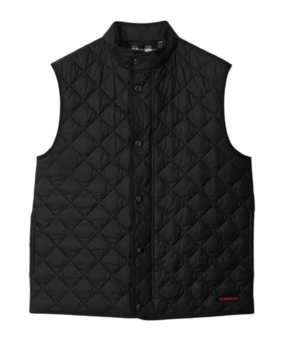 Burberry Quilted Vest In Black
