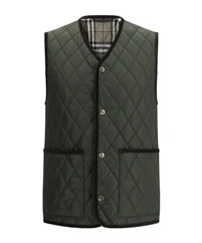 Burberry Diamond-quilted Gilet In Black