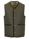 Burberry Quilted Green Gilet With Distinctive Button Closure