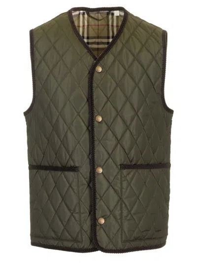 Burberry Diamond-quilted Gilet In Black
