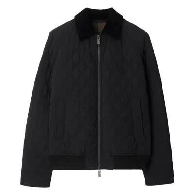 Burberry Quilted Water-repellent Nylon Jacket In Black