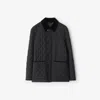 Burberry Diamond Quilted Jacket With Corduroy Collar In Black