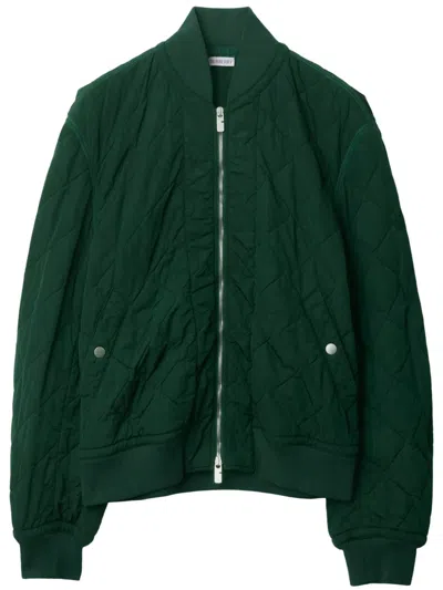 BURBERRY QUILTED ZIP-UP BOMBER JACKET