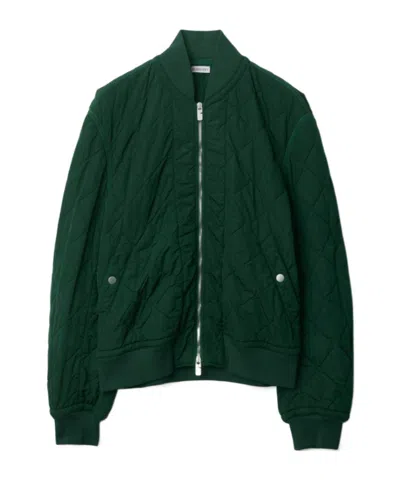 BURBERRY BURBERRY LONG SLEEVED QUILTED ZIP-UP BOMBER JACKET