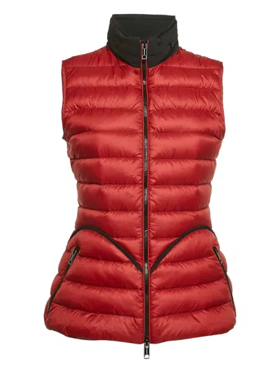 Pre-owned Burberry Quilted Zip-up Gilet In Red