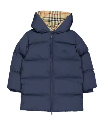 Burberry Quilted Zippered Cotton Jacket In Blue