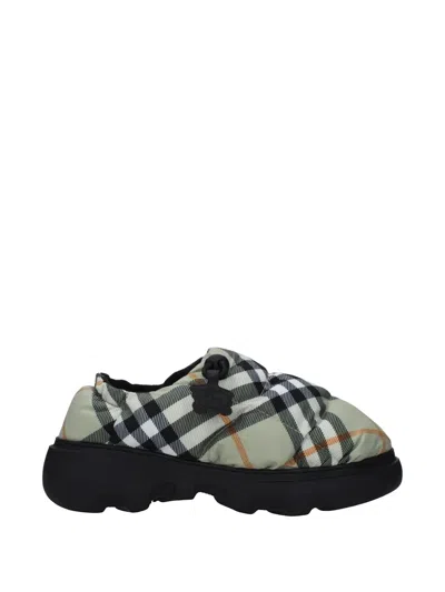 Burberry Quilted-check Heeled Mules In Multi