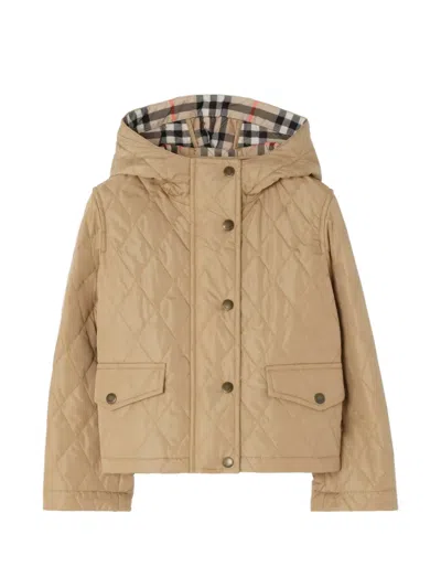 Burberry Kids' Quilted-design Jacket In Brown