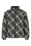 Burberry Khaki Check Reversible Down Jacket In Black
