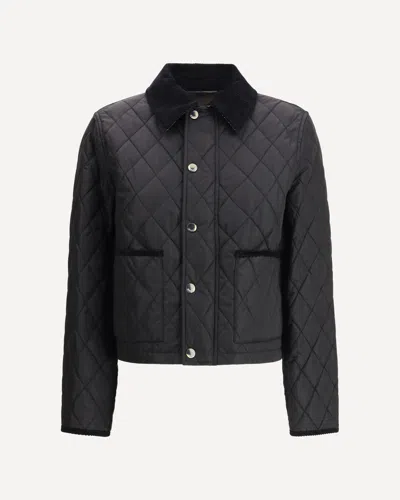 Burberry Women Nylon Jacket With Stitching In Black