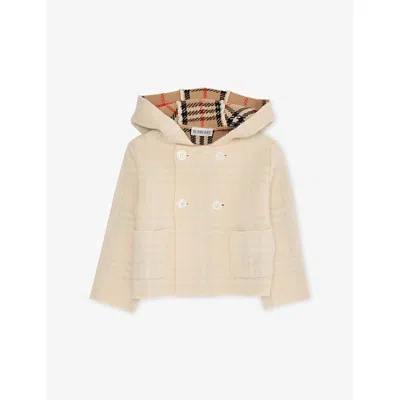 Burberry Kids' Quinton Reversible Wool-blend Coat 1-18 Months Ivory In Neutral