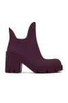 Burberry 70mm Round-toe Slip-on Boots In Aubergine