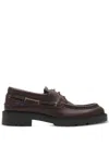 Burberry Raft Leather Loafers In Brown