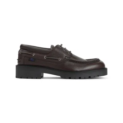Burberry Raft Brown Leather Loafers In Multicolor