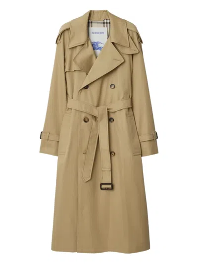 BURBERRY RAGLAN-SLEEVE BELTED TRENCH COAT