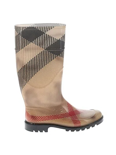 Pre-owned Burberry Rain Boots In Tan