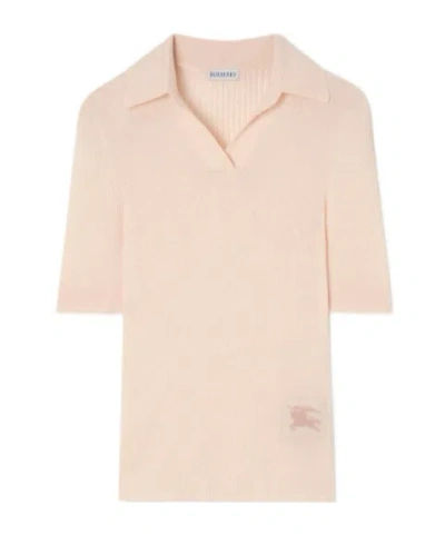 Burberry Rain Short-sleeve Knitted Top In Pink