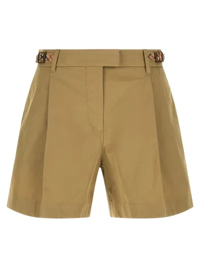 Burberry Raina Shorts Pleated Front Adjustable Waist In Gold
