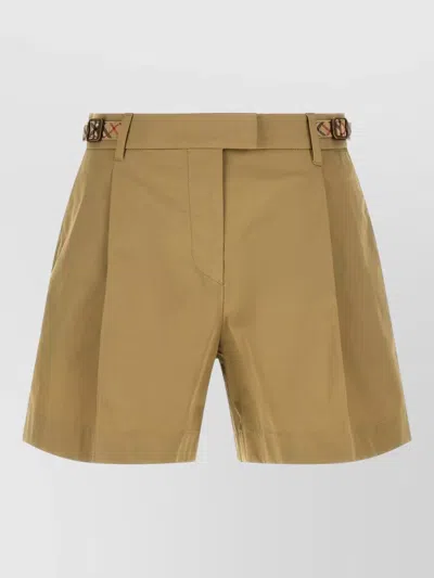Burberry Raina Shorts Pleated Front Adjustable Waist In Gold