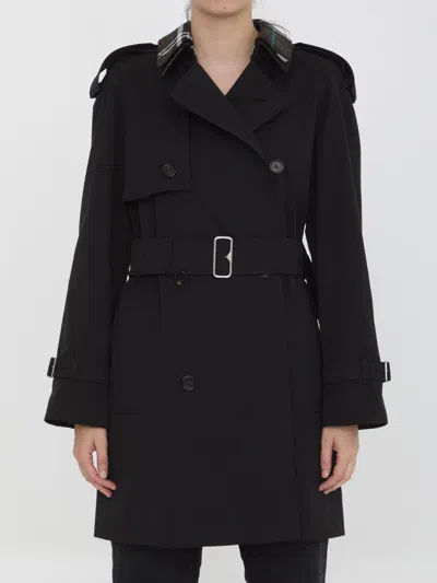 BURBERRY DOUBLE BREASTED BELTED WAIST COAT